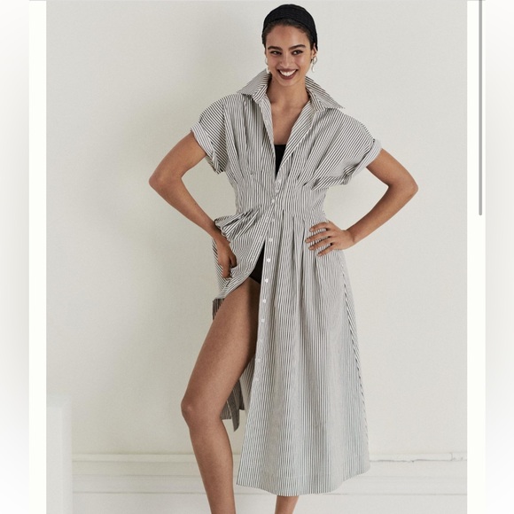 Anthropologie Dresses & Skirts - The Tobie Button-Front Pleated Shirt Dress by Exquise NWT
